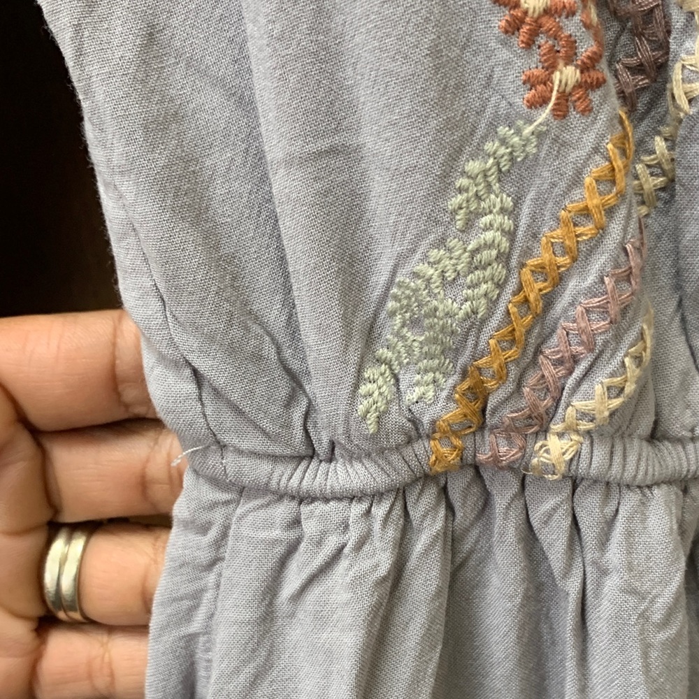 Savanna Jane Flippy Embroidered Mini Dress Autumn Boho Autumn Flowy Dress M - Picture 4 of 9